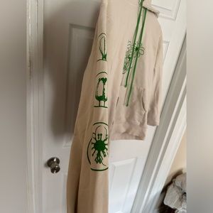 CHNGE HOODIE light tan with green accents